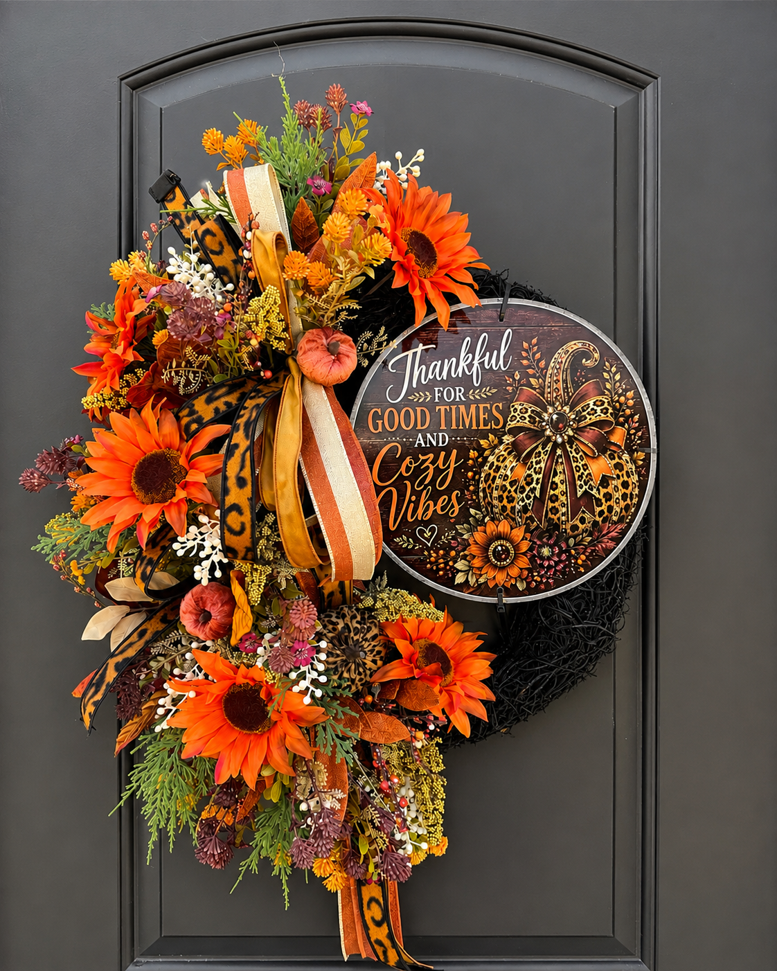 Thankful for Good Times & Cozy Vibes Fall Wreath