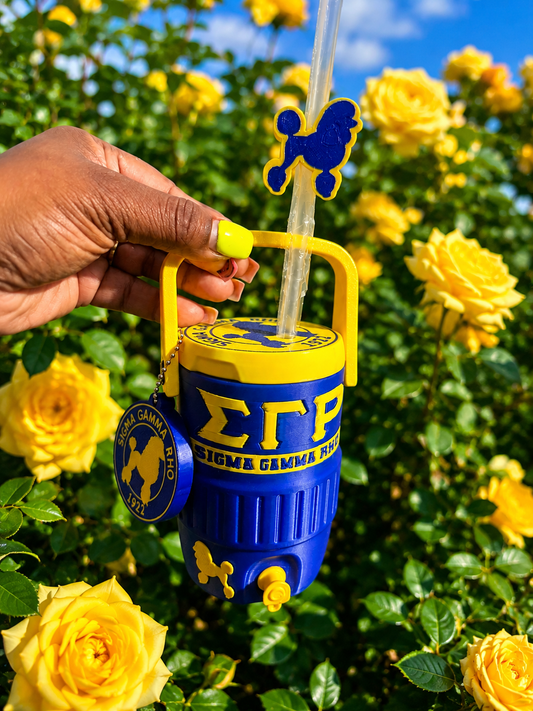 Sigma Gamma RHO 3D Printed Can Holder, Fits 12 oz Cans, Personalized Drink Holder, Gift for Tailgates, Sigma Gamma Rho Gift, Soror Gift💙🐩💛